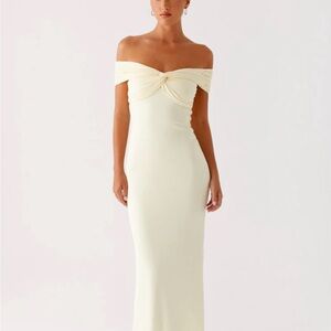 Peppermayo Strapless Cream Dress